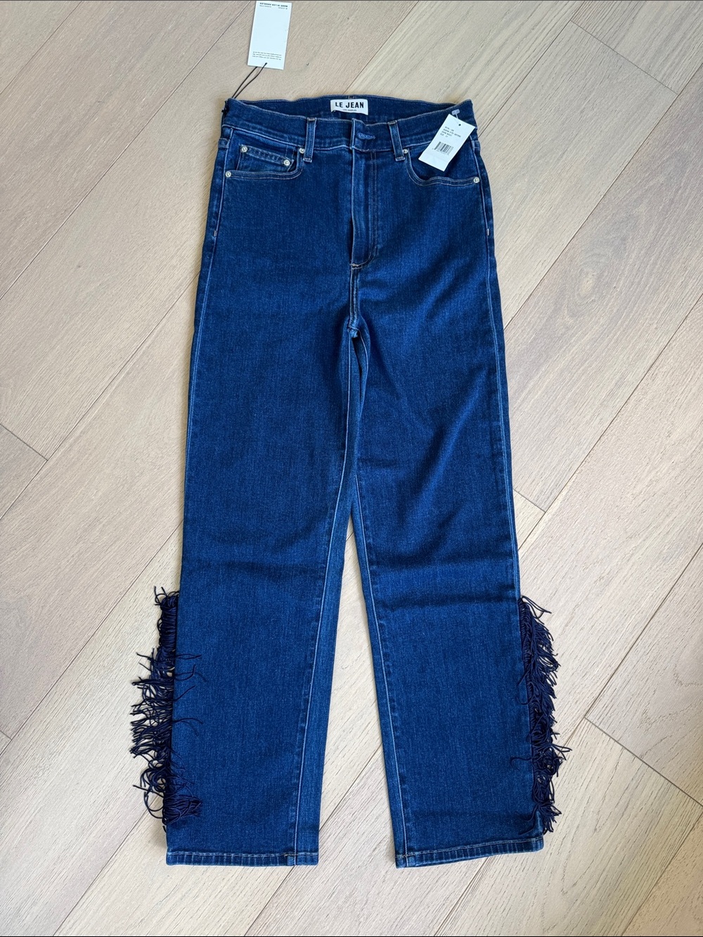 Le Jean Sabine Straight with Fringe Jeans